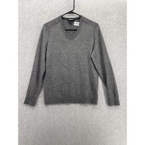 Express Men's Sweater Pullover Merino Wool Blend Solid Gray Size Medium